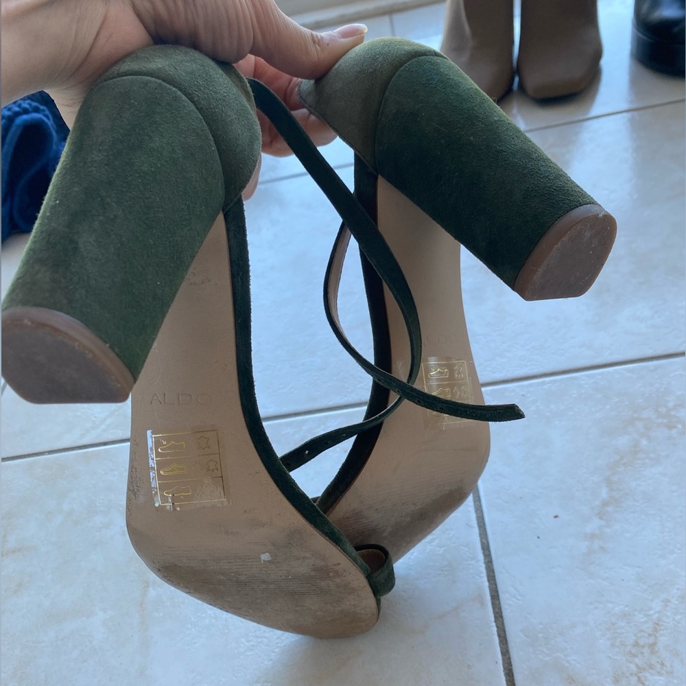 ALDO Olive Green Heeled Sandals
